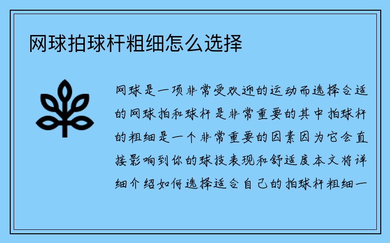 网球拍球杆粗细怎么选择