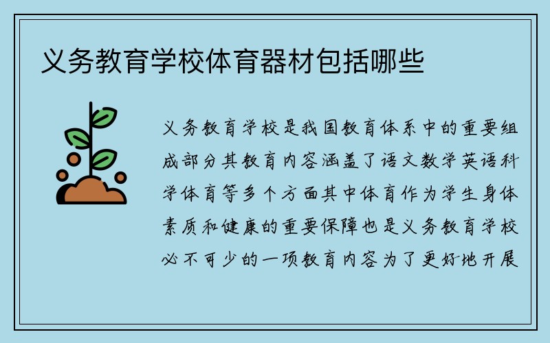 义务教育学校体育器材包括哪些