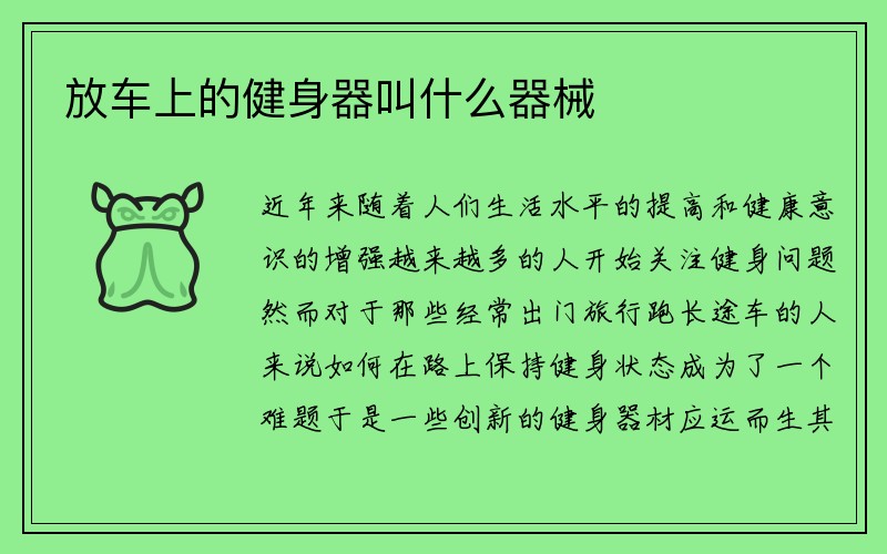 放车上的健身器叫什么器械