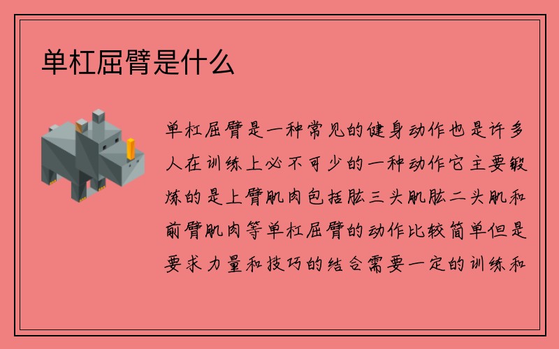 单杠屈臂是什么