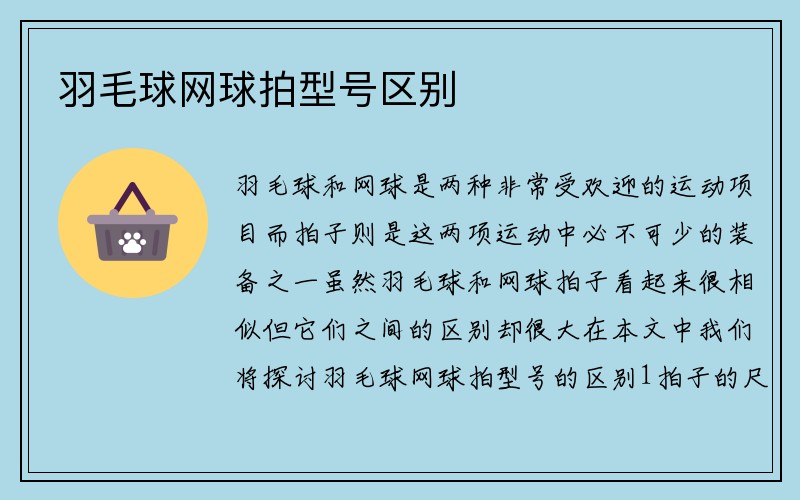 羽毛球网球拍型号区别